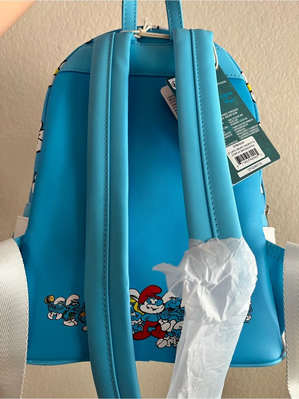 Smurfette Graphic Mini Backpack - Blue & Yellow